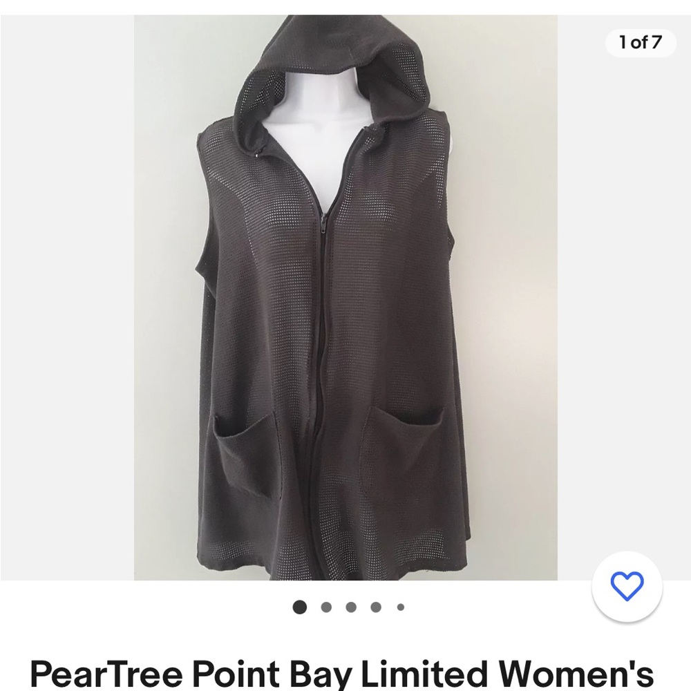 Ladies beach cover, black mesh sleeveless with hoodie! gr8 condition, 2X